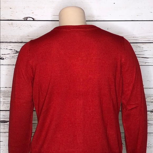 Fashion Bug NWT Size XL Red Sequin Pockets Button Front Sweater Cardigan - Picture 6 of 8